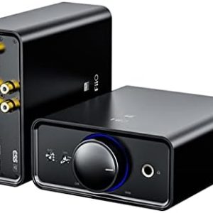 FiiO K5Pro ESS Amplifier Headphone Amps Stereo High Resolution Portable Desktop DAC 768K/32Bit and Native DSD512 for Home Audio/PC 6.35mm Headphone Out/RCA Line-Out/Coaxial/Optical Inputs (Black)