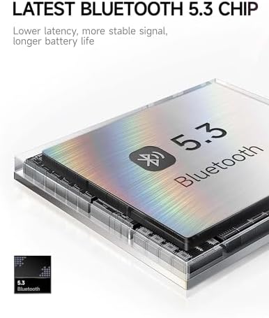 Picun B8 Bluetooth Headphones, 120H Playtime Headphone Wireless Bluetooth with 3 EQ Modes, Low Latency, Hands-Free Calls, Over Ear Headphones for Travel Home Office Cellphone PC Black - Image 6